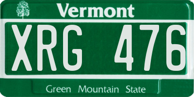 VT license plate XRG476