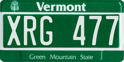 VT license plate XRG477