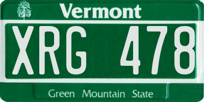 VT license plate XRG478