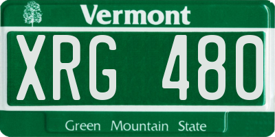 VT license plate XRG480