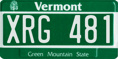 VT license plate XRG481