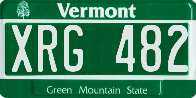 VT license plate XRG482