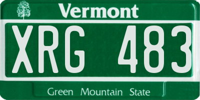 VT license plate XRG483