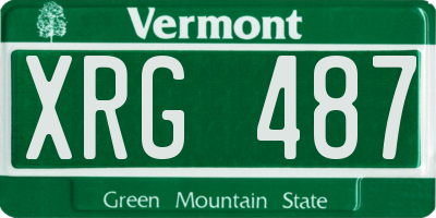 VT license plate XRG487