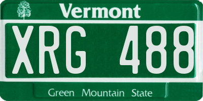 VT license plate XRG488