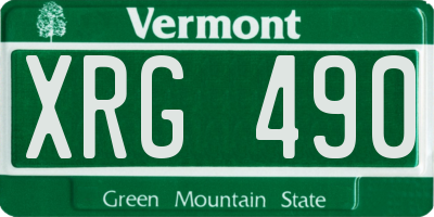 VT license plate XRG490