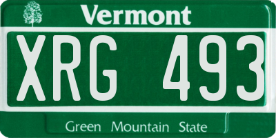 VT license plate XRG493