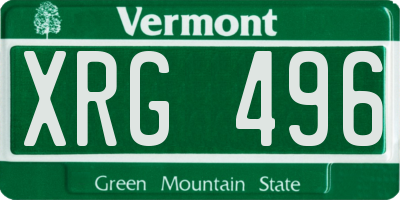 VT license plate XRG496