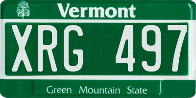 VT license plate XRG497