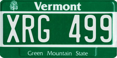 VT license plate XRG499