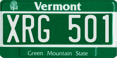 VT license plate XRG501