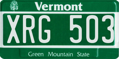 VT license plate XRG503
