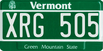 VT license plate XRG505