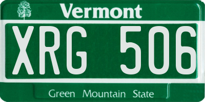 VT license plate XRG506
