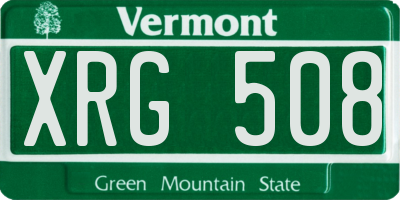 VT license plate XRG508