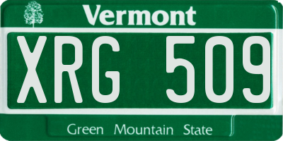 VT license plate XRG509