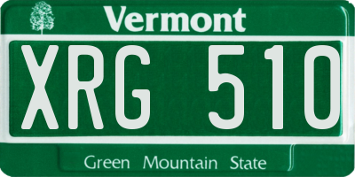 VT license plate XRG510