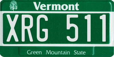 VT license plate XRG511