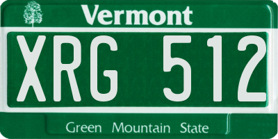 VT license plate XRG512