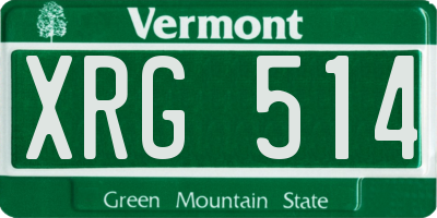 VT license plate XRG514
