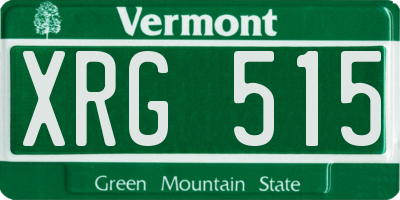 VT license plate XRG515