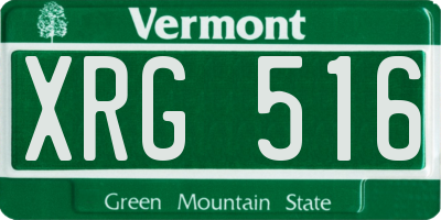 VT license plate XRG516