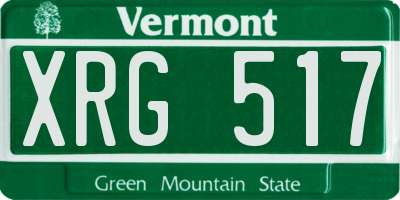 VT license plate XRG517
