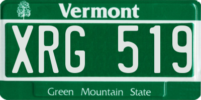 VT license plate XRG519