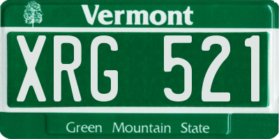 VT license plate XRG521