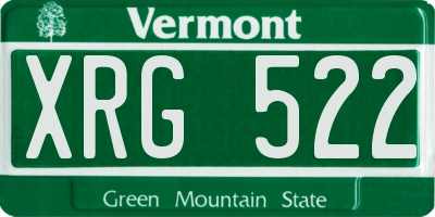 VT license plate XRG522