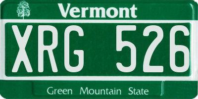 VT license plate XRG526