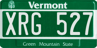 VT license plate XRG527