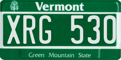 VT license plate XRG530