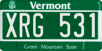 VT license plate XRG531
