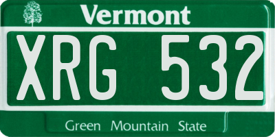 VT license plate XRG532