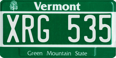 VT license plate XRG535