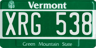 VT license plate XRG538
