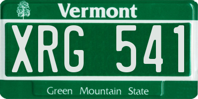 VT license plate XRG541