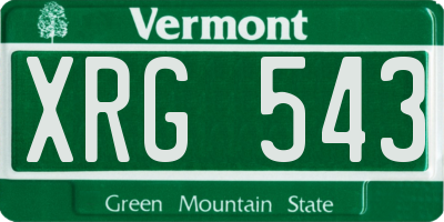 VT license plate XRG543