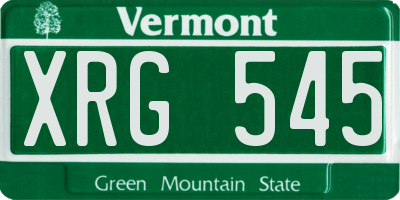 VT license plate XRG545