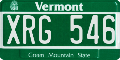 VT license plate XRG546