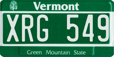 VT license plate XRG549
