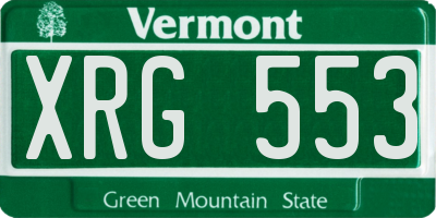 VT license plate XRG553