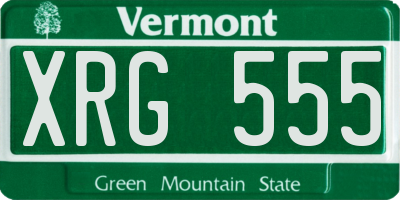 VT license plate XRG555
