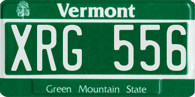 VT license plate XRG556