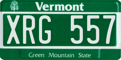 VT license plate XRG557