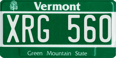 VT license plate XRG560
