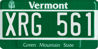 VT license plate XRG561