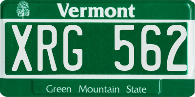 VT license plate XRG562