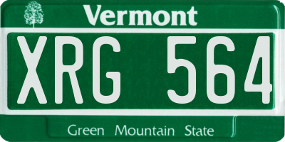 VT license plate XRG564